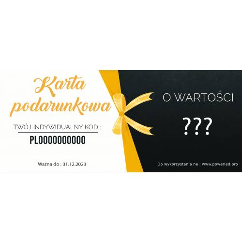 Karta podarunkowa personalizowana (Wybór Kwoty)