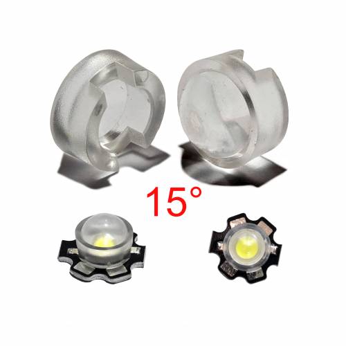 Soczewka Kolimator soczewki do diod Power LED 13 mm - kąt skupiania 15 stopni