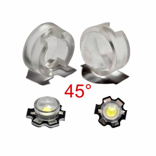 Soczewka Kolimator soczewki do diod Power LED 13 mm - kąt skupiania 45 stopni