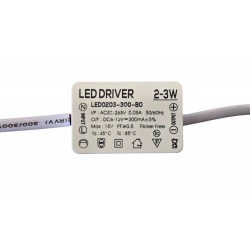 LED Driver LED0203-260-B0 – 300 mA, 2–3 x 1W - zasilacz power led