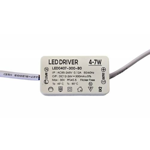 LED Driver LED0507-260-B0 – 300 mA, 4–7W