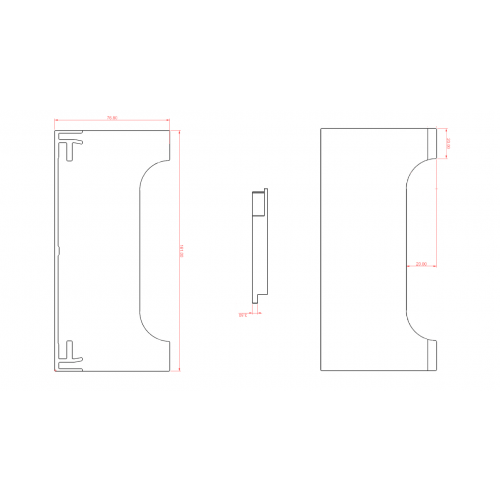 Nóżkozaślepki PEŁNE do profilu aluminiowego 160mm CZARNE komplet - wysokość 77 mm - PCV - 2szt