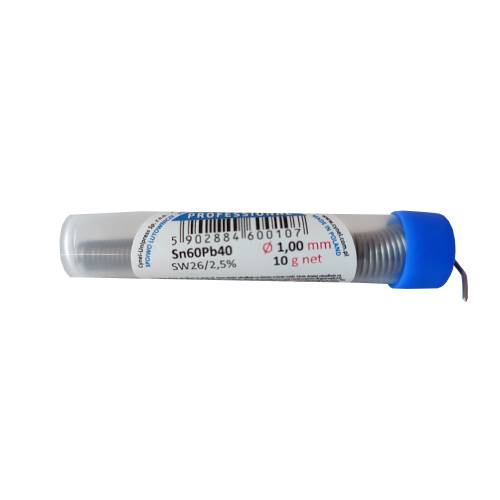 Spoiwo lutownicze  Cyna  1,0mm  fiolka 16g  ołowiowe  Sn60Pb40  Cynel